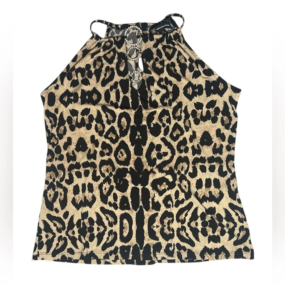 INC International Concept EUC Leopard Print Halter Top - Picture 3 of 5